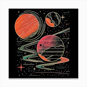 Planets In Space 2 Canvas Print