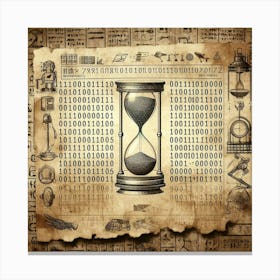 Hourglass On Old Paper Canvas Print