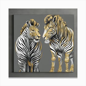 Two Zebras Canvas Print