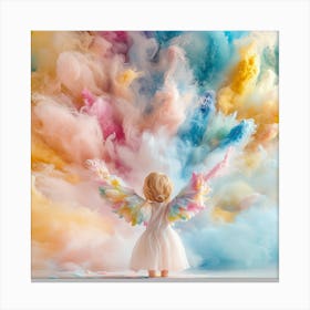 Little Girl In A Colorful Cloud Toile