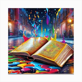 Open Book On The Street Canvas Print