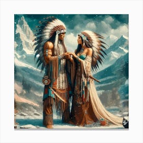 Native American Couple Canvas Print