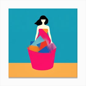 Woman In A Basket 12 Canvas Print