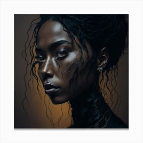 Portrait Of A Black Woman Canvas Print