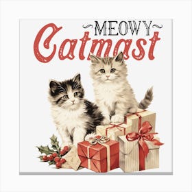 Meowy Catmass Canvas Print