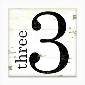 Three Number Sign Canvas Print