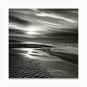 Beach At Night Canvas Print