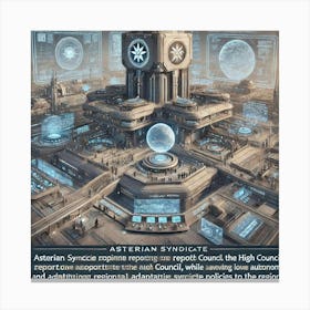 A Detailed Futuristic Scene Showing An Asterian Sy 1 Canvas Print