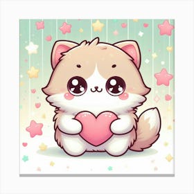 Cute Kawaii Cat 1 Canvas Print