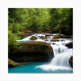 Waterfall In The Forest 5 Canvas Print