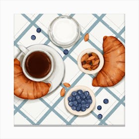 Coffee And Croissants Canvas Print