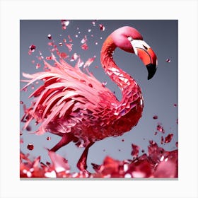 Red glass in a Flamingo shape Canvas Print