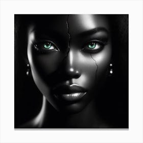 Black Woman With Green Eyes 37 Canvas Print