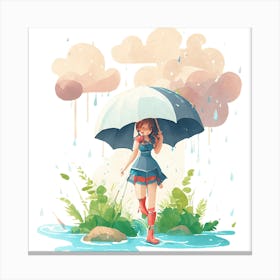 Rain Girl Canvas Print