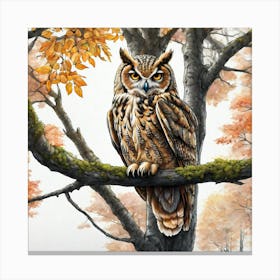 Owl In The Tree Canvas Print