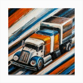 Truck In Motion oil painting abstract painting art Canvas Print