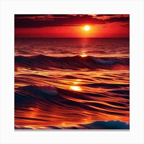 Sunset Over The Ocean 81 Canvas Print
