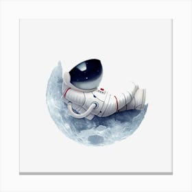 Astronaut Sleeping On The Moon Canvas Print