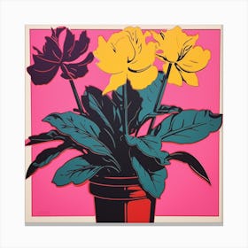 Cyclamen 3 Pop Art Illustration Square Canvas Print