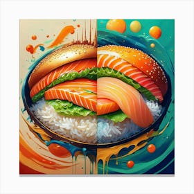 Salmon And Rice Canvas Print