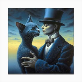 Blue Cat Canvas Print