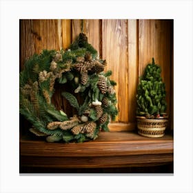 Firefly Extreme, Closeup, Shelf, Door, Christmas, Wreaths, Tree, Decoration, Holiday, Festive, Atmos (2) Canvas Print