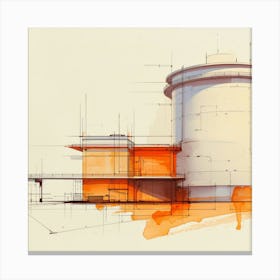 Architecture Sketch Canvas Print