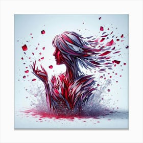 Abstract Woman With Red Hair Canvas Print