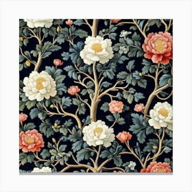 Peony Tree Art Canvas Print