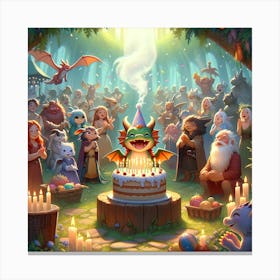 little dragon birthday party 2 Canvas Print