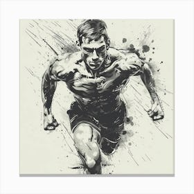 Runner In Black And White Canvas Print