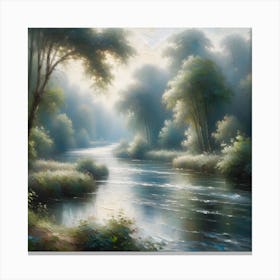 River In The Forest Canvas Print