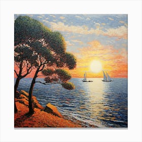 Sunset At The Beach 2 Canvas Print