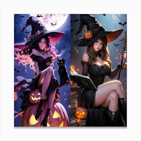 Halloween Witches Canvas Print