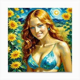 Sunflower Girl sf Canvas Print