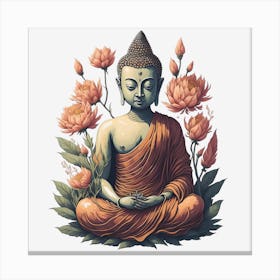 Floral Buddha (8) Canvas Print