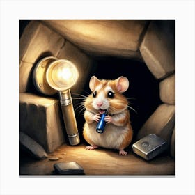 Hamster In A Cave Canvas Print