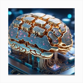 Brain On A Circuit Board 73 Canvas Print