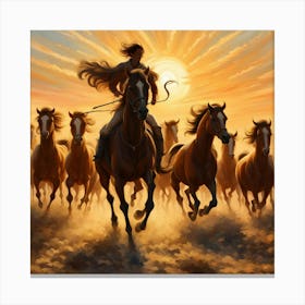 Herd Of Horses Canvas Print