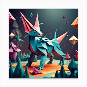 High Definition 3d Origami Scene Canvas Print