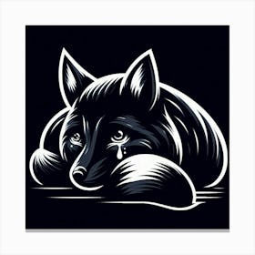 A black fox Canvas Print