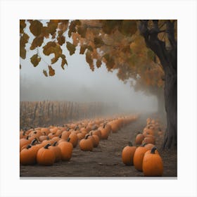 Pumpkins In The Fog 1 Canvas Print