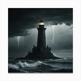 Stormy Lighthouse Canvas Print