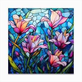 Stained Glass Flowers Canvas Print