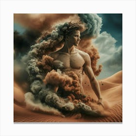 Digital Of A Man In The Desert Canvas Print