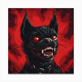 Scary Dog Emoji Dynamic Background 4 Canvas Print