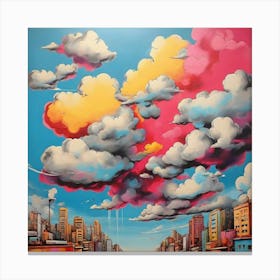 Pop Art graffiti Cloudy sky 1 Canvas Print