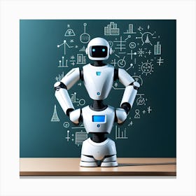 Robot On The Table Canvas Print