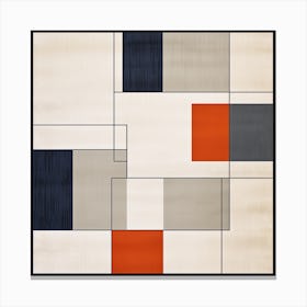 Gray Squares, Geometric Canvas Print