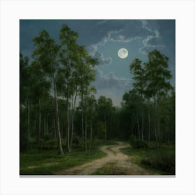 William Morris Print Night Forest Moon 7 Canvas Print